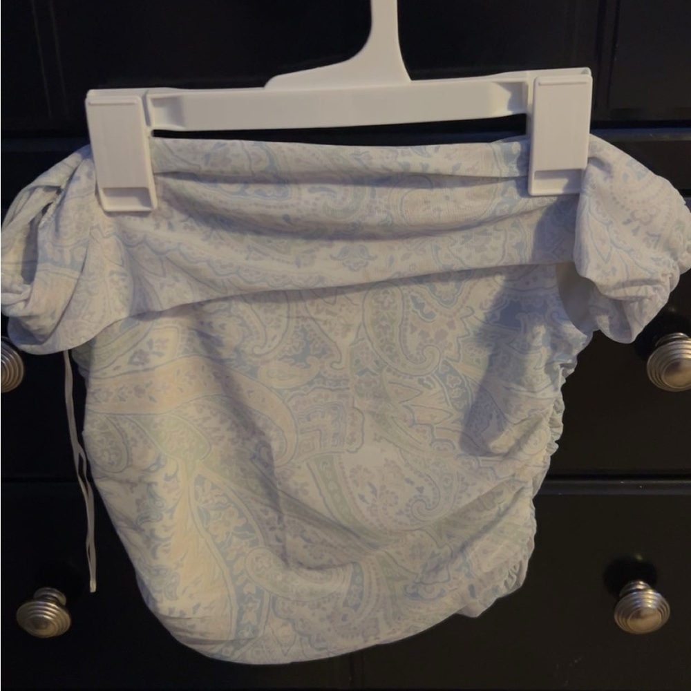 Hollister Blue Paisley Off-Shoulder Top